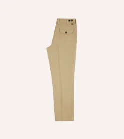 Drake’s Textured Cotton Flat Front Chino