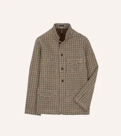 Drake’s Shepherd Check Tweed Five-Pocket Artist Chore Jacket