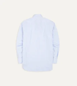 Drake’s And White Bengal Stripe Spread Collar Cotton Poplin Shirt