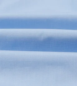 Drake’s Sky Blue Cotton Spread Collar End-on-End Poplin Shirt