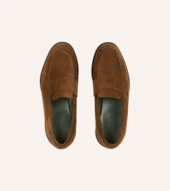 Drake’s Suede Charles Goodyear Welted Penny Loafer