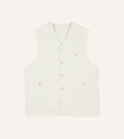 Drake’s St. JOHN By Drake's Ecru Cotton Linen Potting Vest
