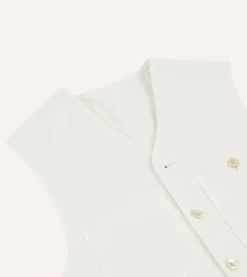 Drake’s St. JOHN By Drake's Ecru Cotton Linen Potting Vest