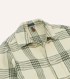Drake’s St. JOHN By Drake's Green Check Linen Five-Pocket Chore Jacket