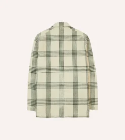 Drake’s St. JOHN By Drake's Green Check Linen Five-Pocket Chore Jacket