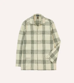 Drake’s St. JOHN By Drake's Green Check Linen Five-Pocket Chore Jacket