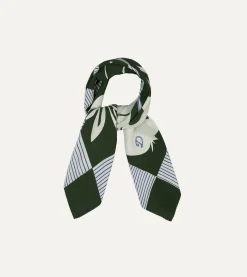 Drake’s St. JOHN By Drake's Green Orchard Print Silk Bandana