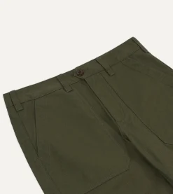 Drake’s St. JOHN By Drake's Olive Cotton Fatigue Trouser