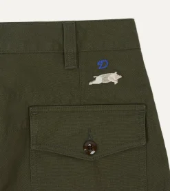 Drake’s St. JOHN By Drake's Olive Cotton Fatigue Trouser