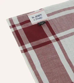 Drake’s St. JOHN By Drake's Red Tablecloth Print Cotton Bandana