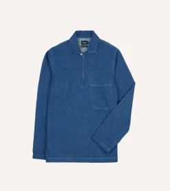 Drake’s Stone Wash Denim Smock