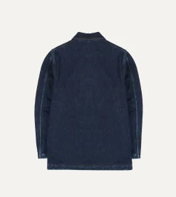 Drake’s Stone Wash Selvedge Denim Five-Pocket Chore Jacket With Blanket Lining