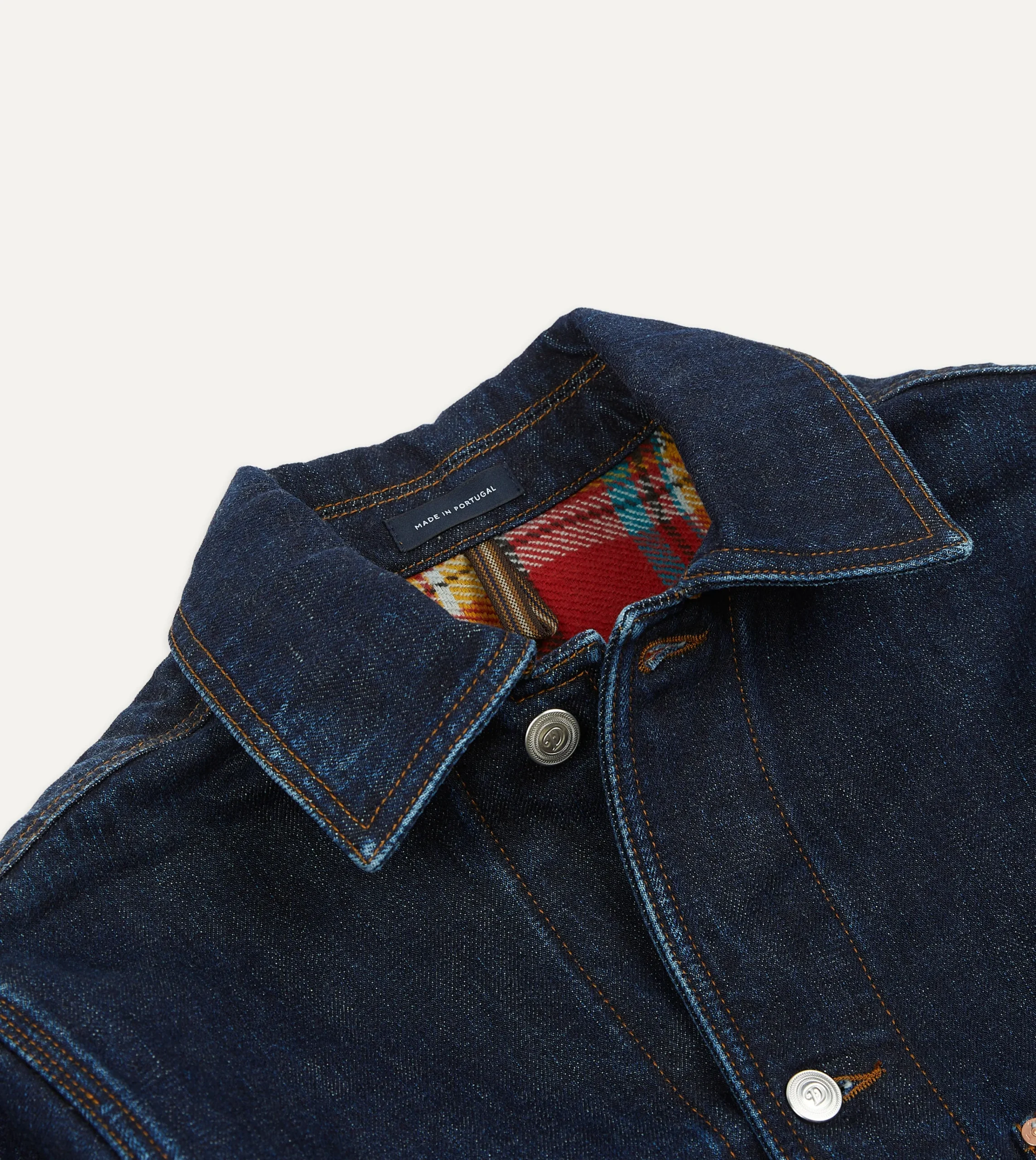 Drake’s Stone Wash Selvedge Denim Five-Pocket Chore Jacket With Blanket Lining