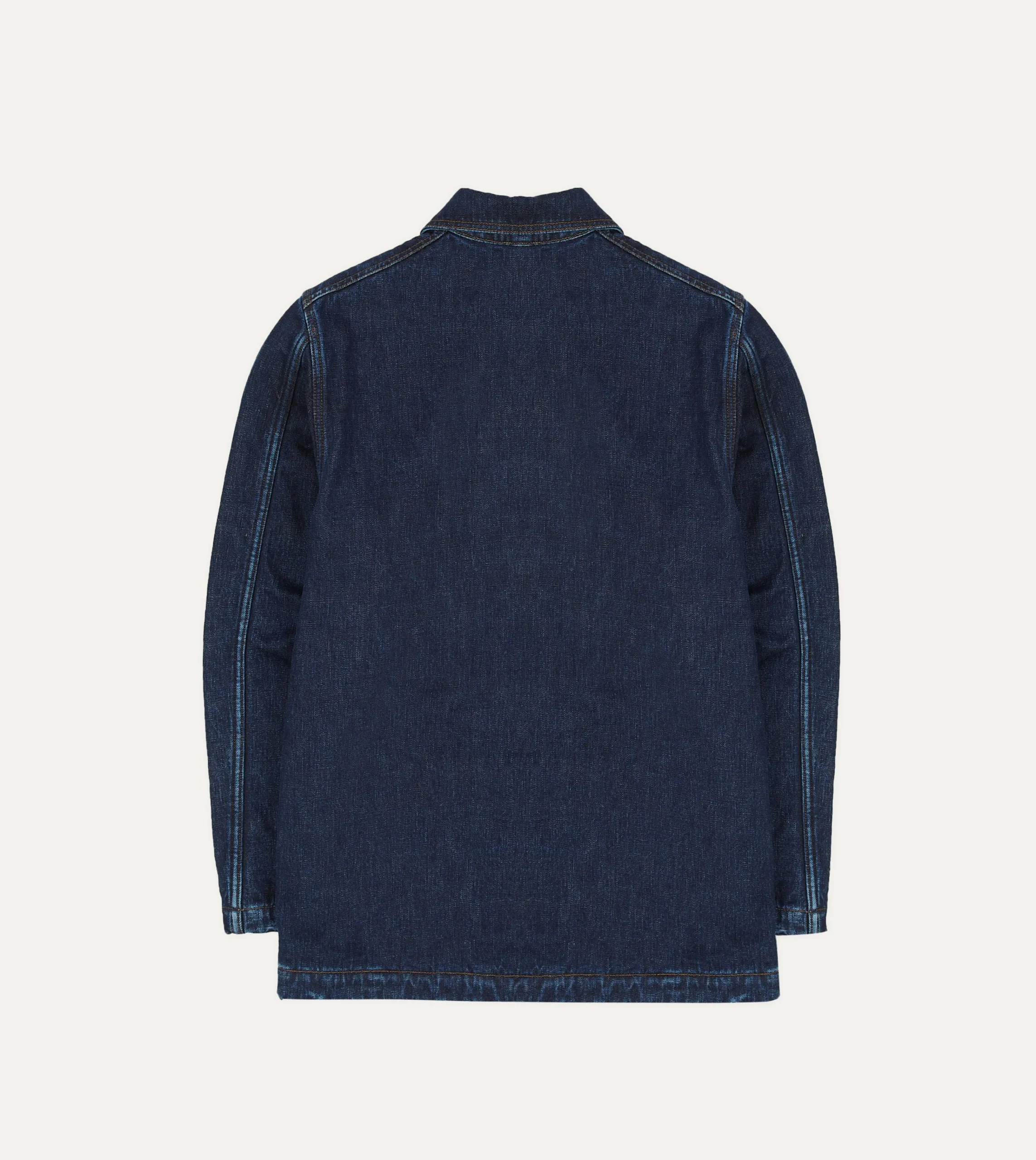 Drake’s Stone Wash Selvedge Denim Five-Pocket Chore Jacket With Blanket Lining
