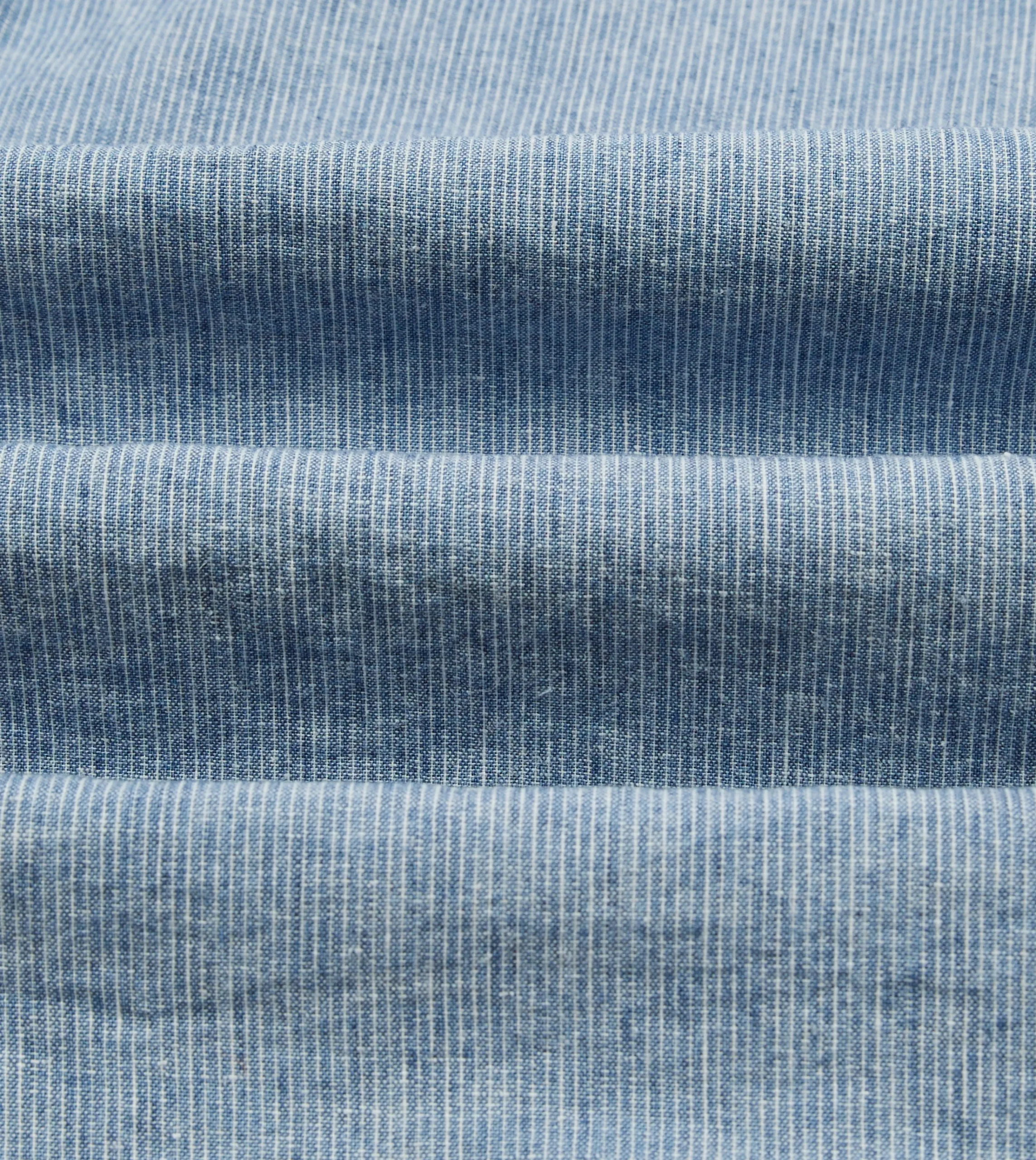 Drake’s Striped Denim Cotton Button-Down Shirt