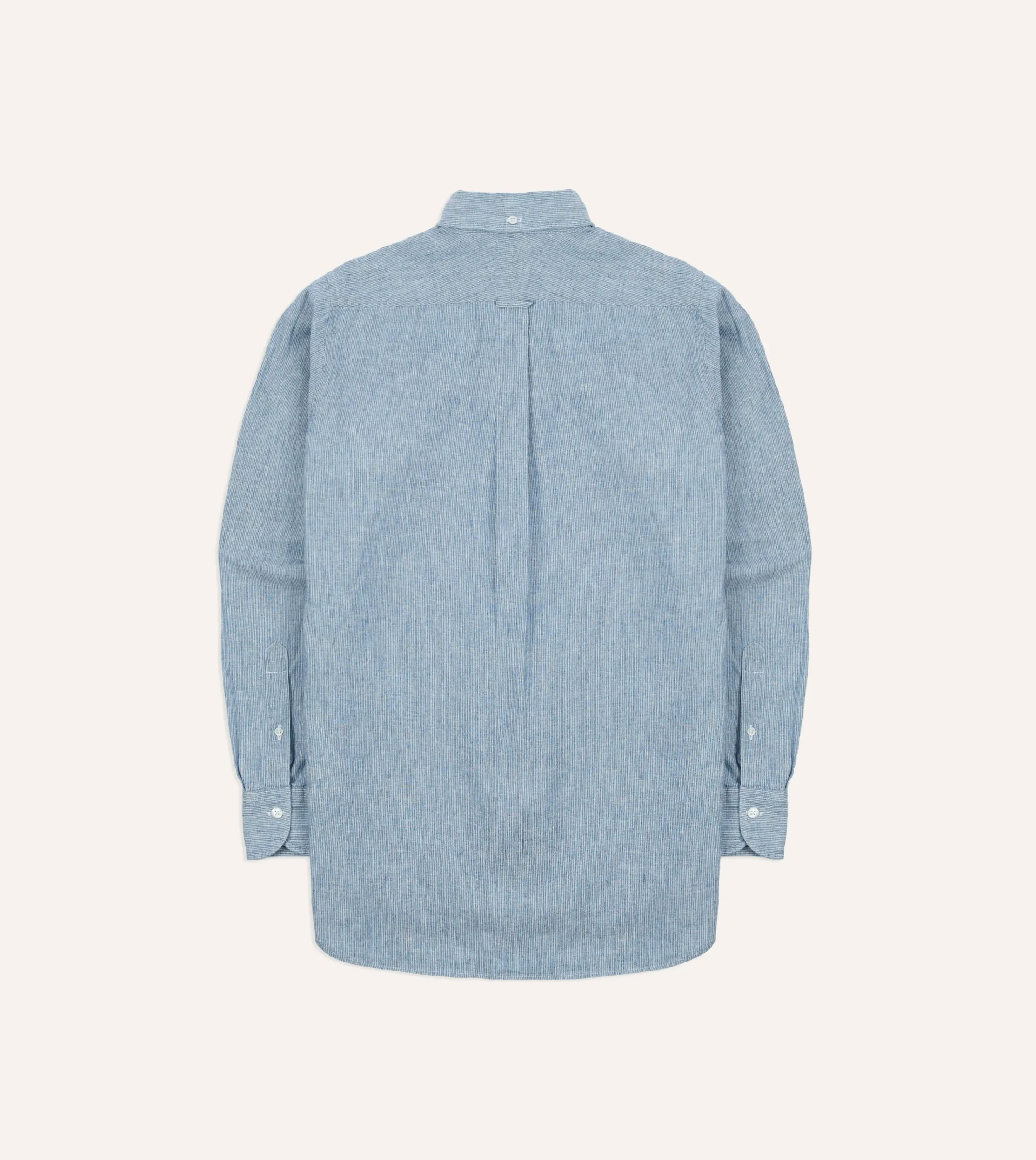Drake’s Striped Denim Cotton Button-Down Shirt