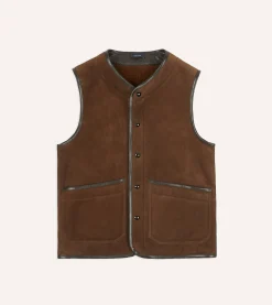 Drake’s Suede Shearling Vest