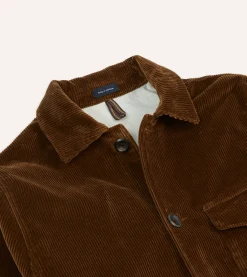 Drake’s Tan Corduroy Three-Pocket Field Jacket