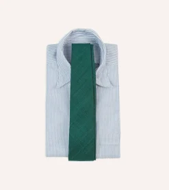 Drake’s Teal Tussah Hand Rolled Silk Tie