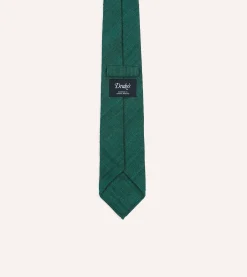 Drake’s Teal Tussah Hand Rolled Silk Tie