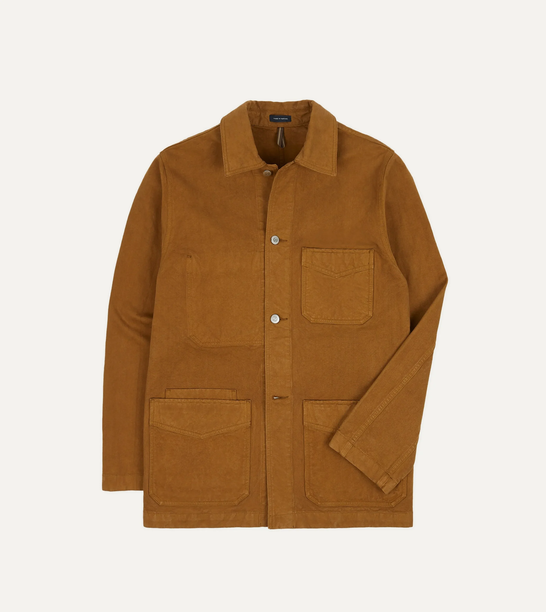 Drake’s Tobacco Cotton Duck Canvas Five-Pocket Chore Jacket