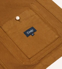 Drake’s Tobacco Cotton Duck Canvas Five-Pocket Chore Jacket