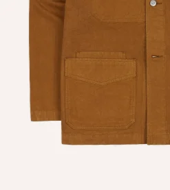 Drake’s Tobacco Cotton Duck Canvas Five-Pocket Chore Jacket