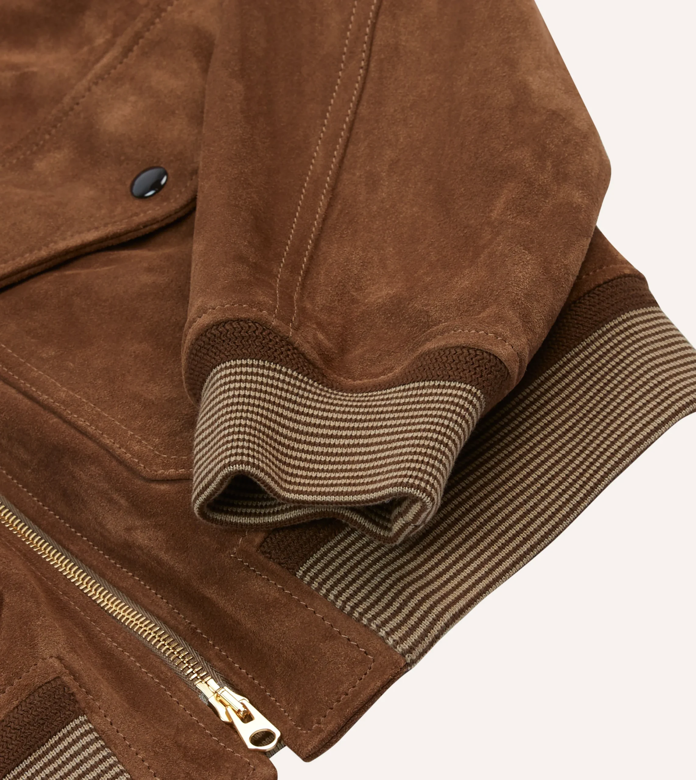 Drake’s Tobacco Heavyweight Suede A-2 Bomber Jacket