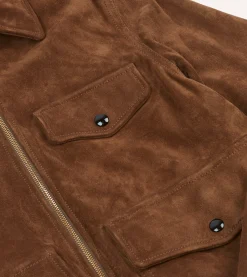Drake’s Tobacco Heavyweight Suede A-2 Bomber Jacket