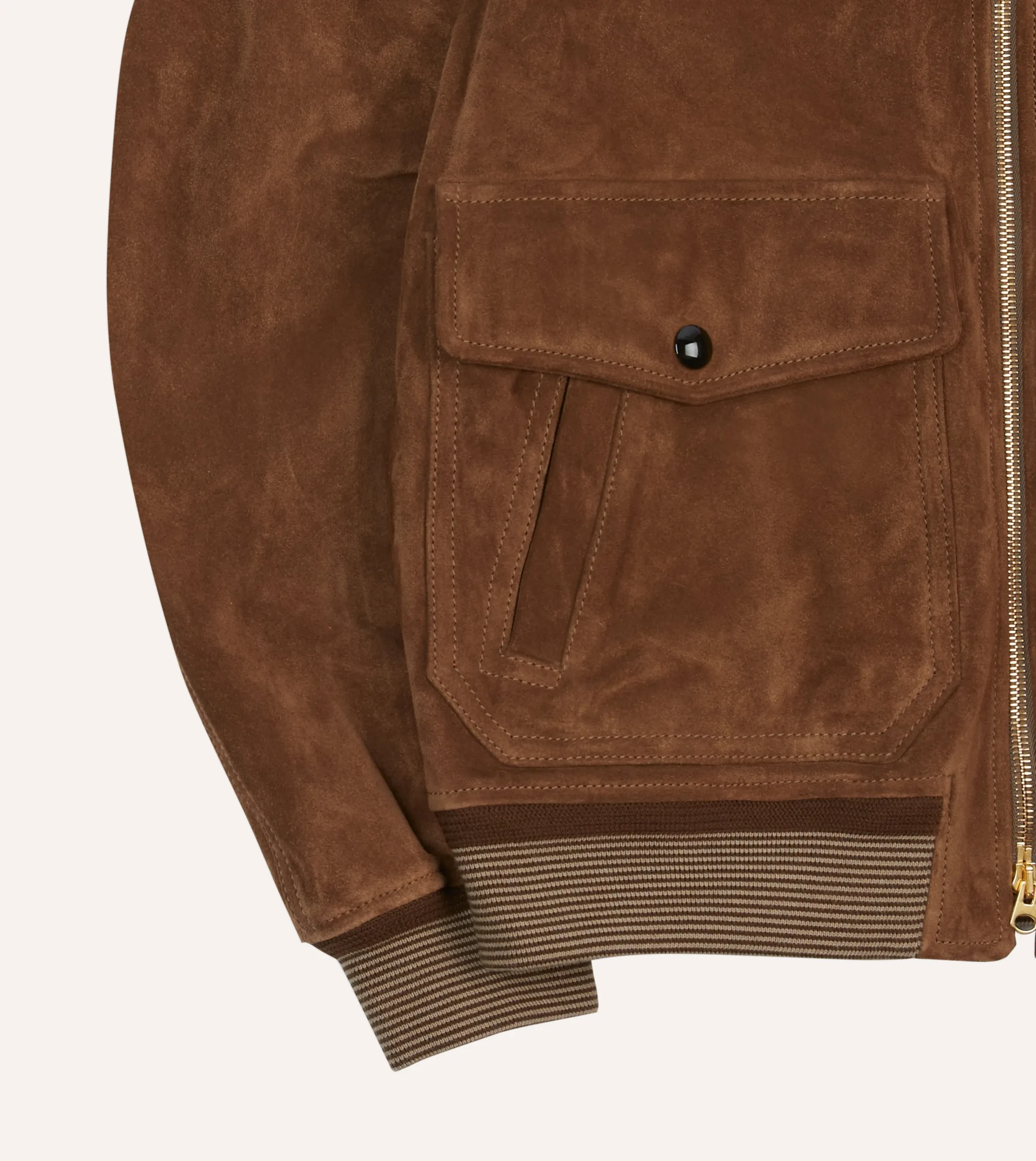 Drake’s Tobacco Heavyweight Suede A-2 Bomber Jacket
