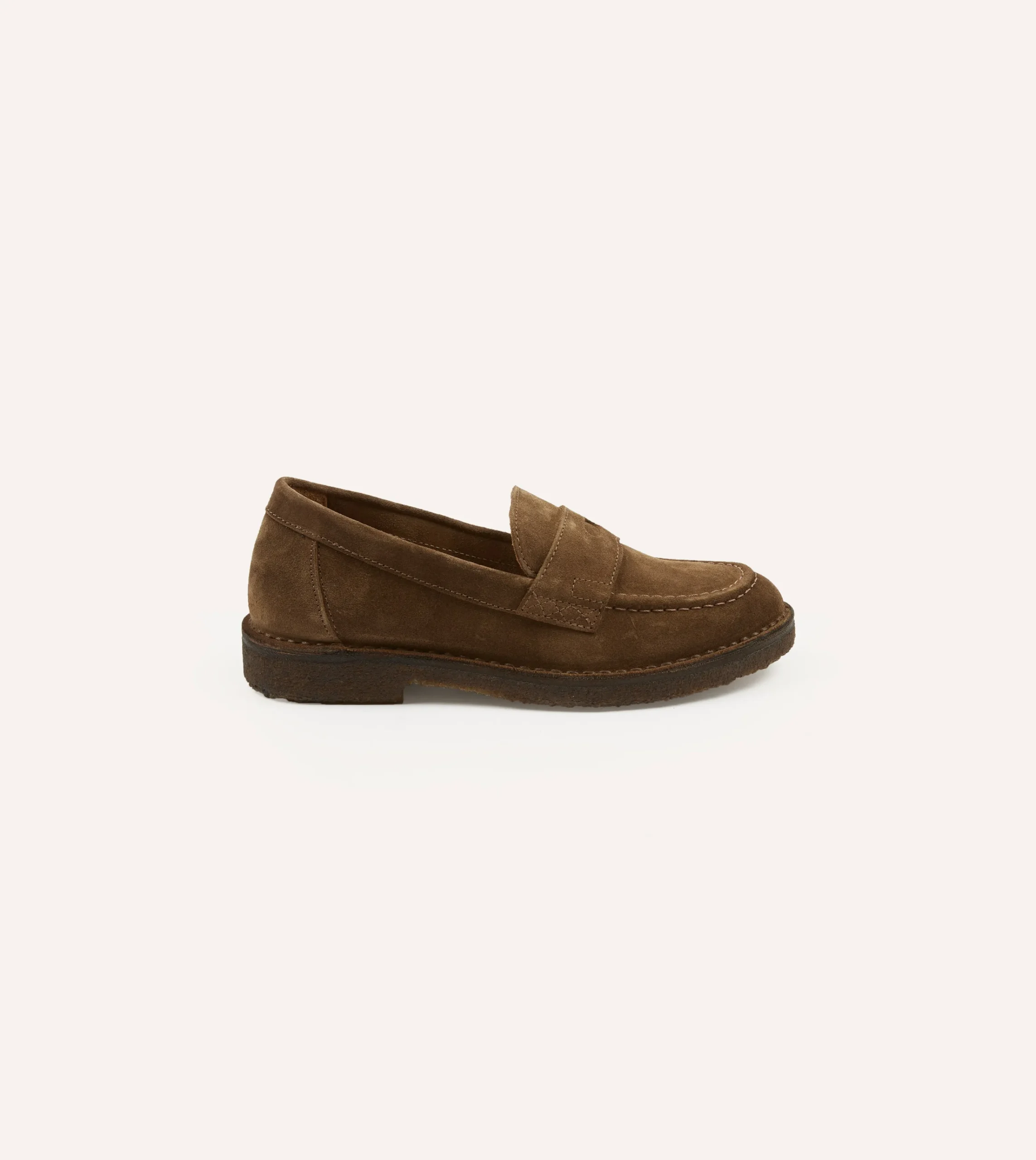 Drake’s Suede Canal Penny Loafer With Crepe Sole