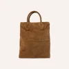 Drake’s Tobacco Suede Tote Bag