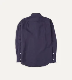 Drake’s Linen Spread Collar Shirt
