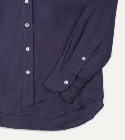 Drake’s Linen Spread Collar Shirt