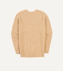 Drake’s Brushed Shetland Cable Knit Crew Neck Jumper
