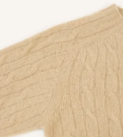 Drake’s Brushed Shetland Cable Knit Crew Neck Jumper