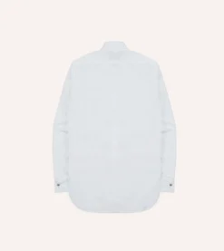 Drake’s White Cotton Bib Front Dinner Shirt