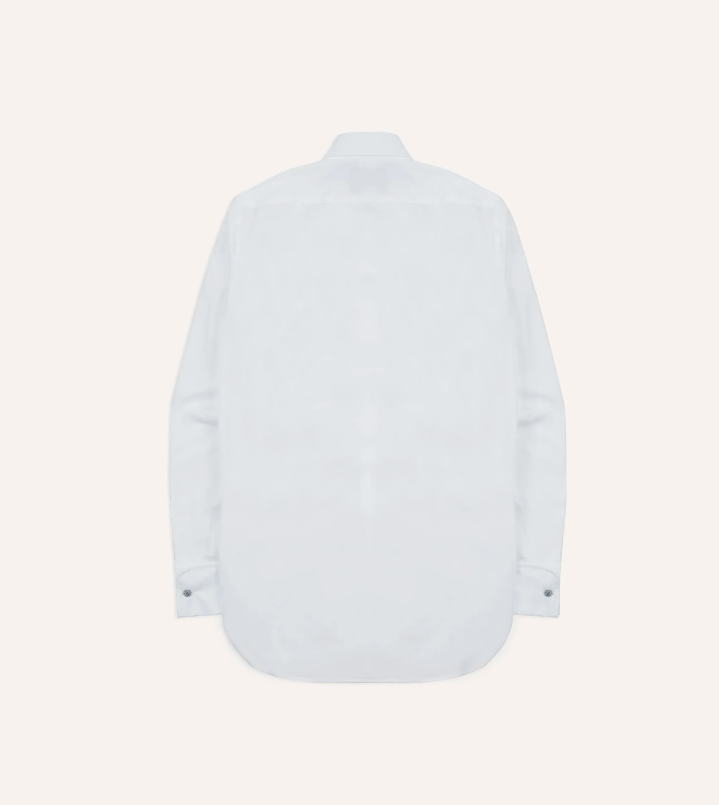 Drake’s White Cotton Bib Front Dinner Shirt