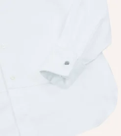 Drake’s White Cotton Bib Front Dinner Shirt