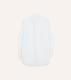 Drake’s White Cotton Pocket Poplin Button-Down Shirt