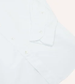Drake’s White Cotton Pocket Poplin Button-Down Shirt
