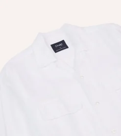 Drake’s Linen Camp Collar Long Sleeve Shirt