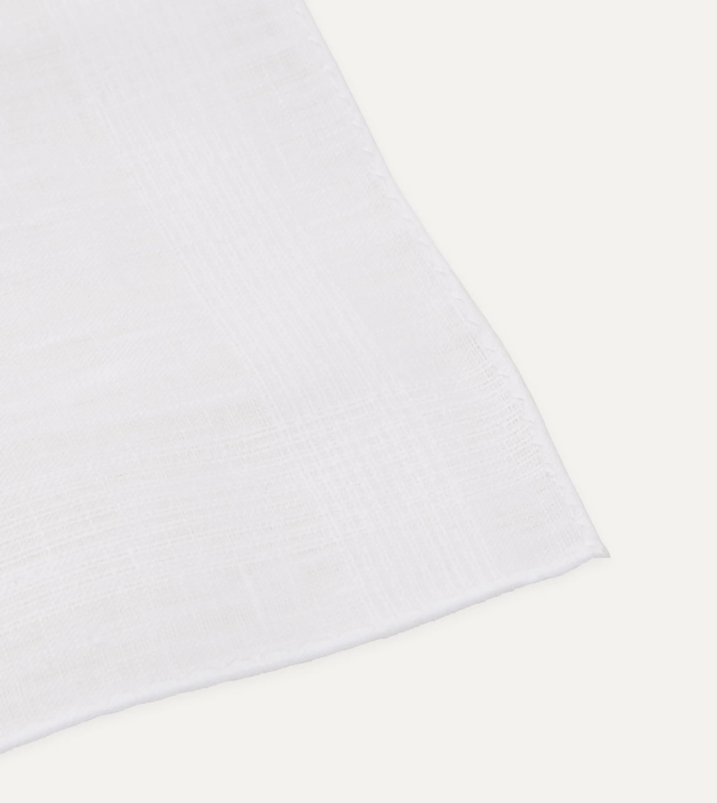 Drake’s White Linen Pocket Square