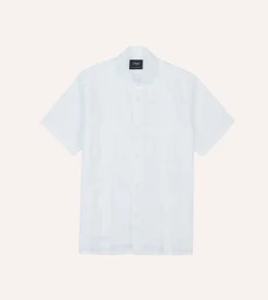 Drake’s White Linen Short Sleeve Cuban Shirt