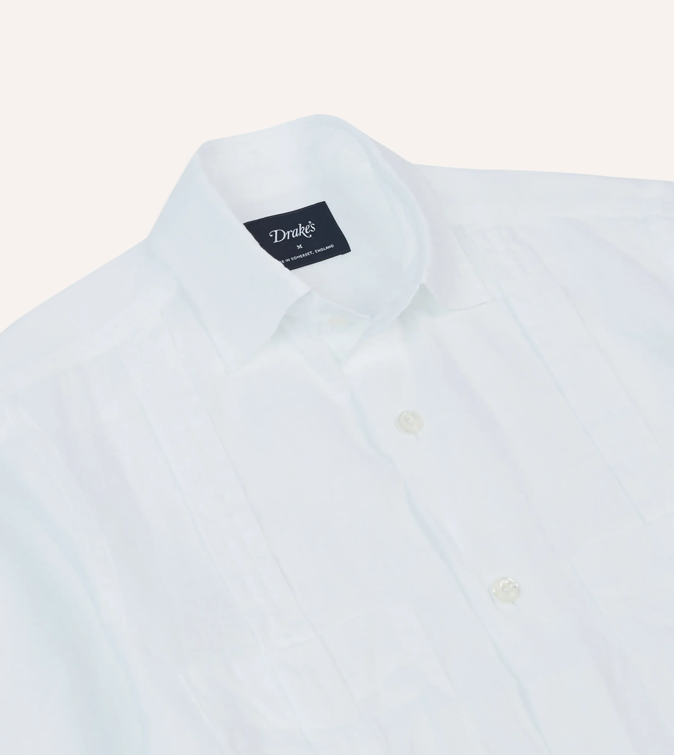 Drake’s White Linen Short Sleeve Cuban Shirt