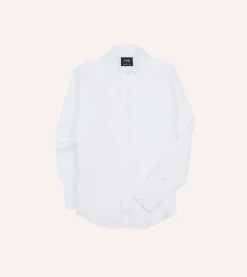Drake’s Linen Spread Collar Shirt