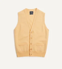 Drake’s Lambswool Sleeveless Cardigan