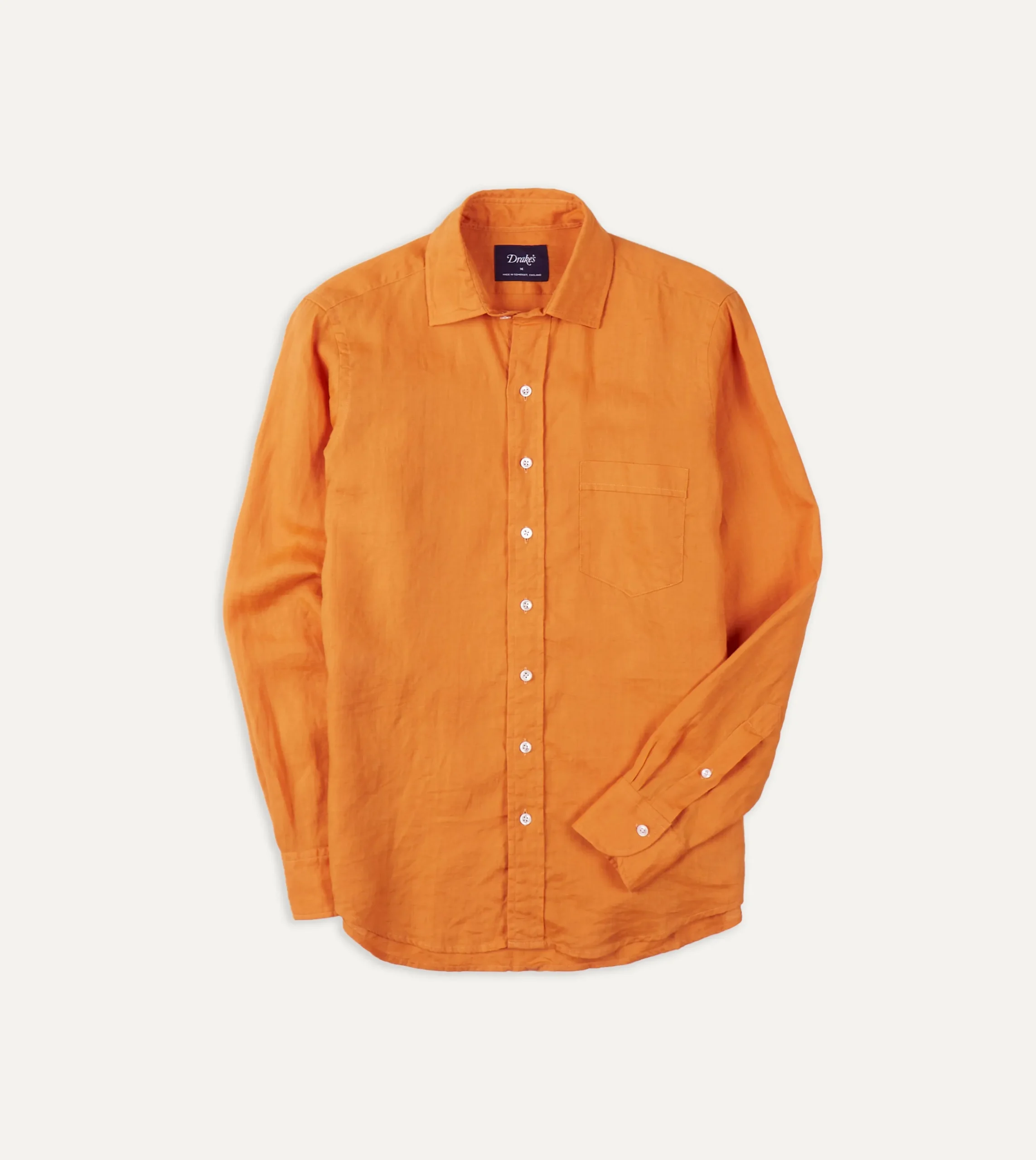 Drake’s Linen Spread Collar Shirt