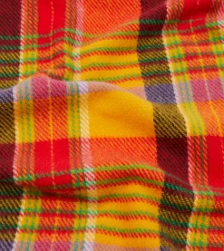 Drake’s Yellow Tartan Check Wool Scarf