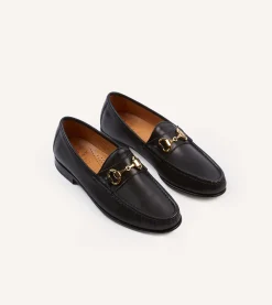 Drake’s Yuketen Moc Ischia Black Leather Bit Loafer